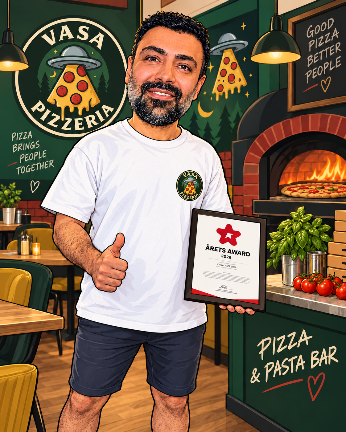 Vasa Pizzerias ägare med Årets Award 2026